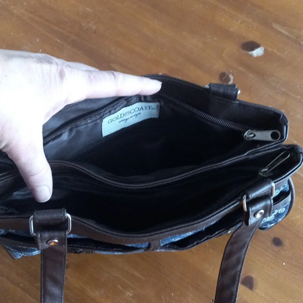 Gold Coast Denim Floral Purse